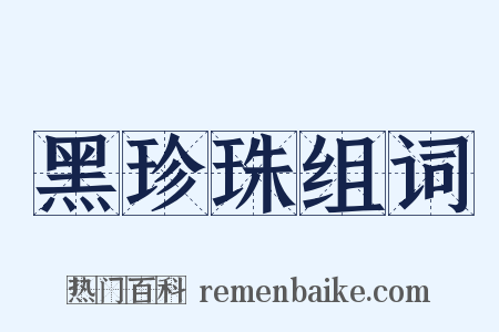 黑珍珠组词是什么意思的图片